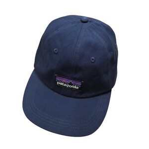 Patagonia P-6 Label Trad Cap Adjustable Hat Navy Blue Organic Cotton